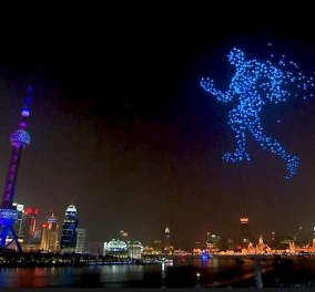 Βίντεο - Φαντασμαγορική τελετή από τη Σανγκάη: Υποδέχθηκε το 2020 με απίστευτο show από drones στον ουρανό 