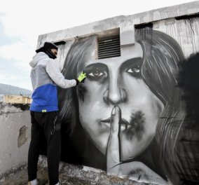 Εντυπωσιακό & συγκινητικό το γκράφιτι που φιλοτέχνησε 16χρονος με «έμπνευση» την ενδοοικογενειακή βία - Κυρίως Φωτογραφία - Gallery - Video