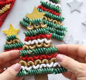 Αργυρώ Μπαρμπαρίγου:  Φτιάξτε χειροποίητα Χριστουγεννιάτικα στολίδια με ζυμαρικά - Απασχολήστε τα παιδιά σας με τον πιο δημιουργικό τρόπο