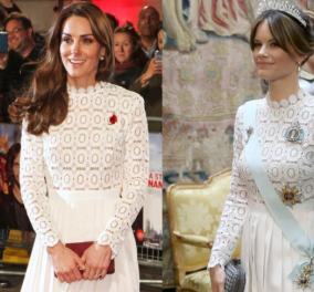 Ποια το φόρεσε καλύτερα; Η Κέιτ Μίντλεντον και η πριγκίπισσα Σοφία της Σουηδίας με το ίδιο εντυπωσιακό λευκό φόρεμα (φωτό) - Κυρίως Φωτογραφία - Gallery - Video