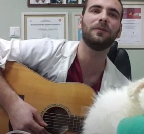 Ο Θάνος είναι κτηνίατρος 30 ετών: Παίζει με την κιθάρα του και τραγουδάει στα αδέσποτα (βίντεο) - Κυρίως Φωτογραφία - Gallery - Video
