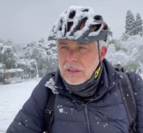 Ο Χάρης Χριστόπουλος κάνει ποδήλατο μέσα στο χιόνι ενώ χιονίζει αδιάκοπα… γενναίος άντρας (βίντεο) - Κυρίως Φωτογραφία - Gallery - Video