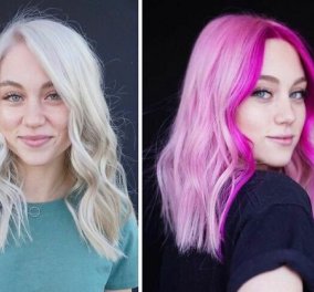 13 γυναίκες μεταμορφώνονται: Έβαψαν τα καστανά και ξανθά μαλλιά τους ροζ, φούξια, μπλε - δεν το μετάνιωσαν (φωτό)