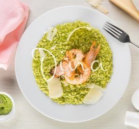 Πράσινο ριζότο με γαρίδες - Χρώμα & γεύση που θα λατρέψετε στην συνταγή της Ντίνας Νικολάου 