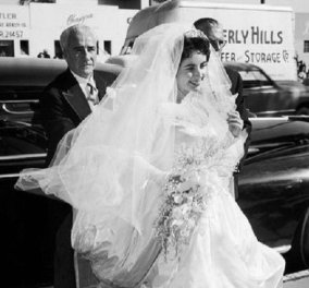 Vintage Pics & video: Η Ελίζαμπεθ Τέιλορ νυφούλα  για τον Conrad  Hilton - Στον πρώτο της γάμο ήταν μόλις 18 