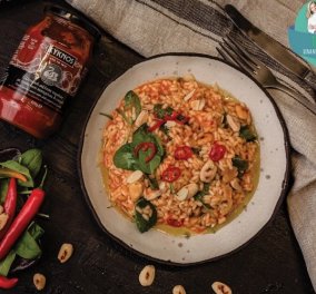 Ριζότο κοκκινιστό με σπανάκι & καβουρντισμένα αμύγδαλα - Όνειρο η gourmet πρόταση της Ντίνας Νικολάου για τη Σαρακοστή  - Κυρίως Φωτογραφία - Gallery - Video