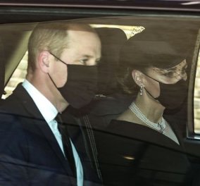 Κηδεία πρίγκιπα Φίλιππου: Έφτασαν ο πρίγκιπας William και η Kate - Το απίστευτο μακιγιάζ, το υπέροχο κολιέ με μαργαριτάρια, τα ασορτί σκουλαρίκια της Δούκισσας (φωτό)