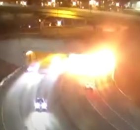 Η στιγμή που εκρήγνυται ένα αυτοκίνητο σε τούνελ, γίνεται μπάλα φωτιάς - Το βίντεο από το τροχαίο κάνει τον γύρο του κόσμου - Κυρίως Φωτογραφία - Gallery - Video