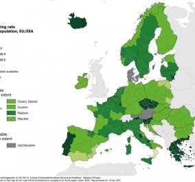 ΕCDC: «Πράσινη» για δεύτερη εβδομάδα η Ελλάδα στον δείκτη θετικότητας - Στο «βαθύ πράσινο» όσον αφορά τον αριθμό των τεστ