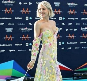 Έλενα Τσαγκρινού: Με ονειρική τουαλέτα στα χρώματα του ουράνιου Τόξου και σχεδιάστρια την Σήλια Κριθαριώτη πάει Eurovision (φωτό)