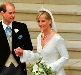 Επέτειος γάμου για τον μικρό γιο της βασίλισσας Ελισάβετ πρίγκιπα Edward: Το νυφικό της Κόμισσας Sophie - 325,000 κρύσταλλοι & πέρλες (φωτό)