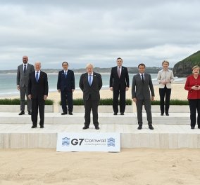 Σύνοδος G7: Στρατηγικής σημασίας μηνύματα από τους ηγέτες της Ε.Ε με θέα τη θάλασσα της Κορνουάλης - Το "backstage" της οικογενειακής φωτογραφίας  (φώτο)