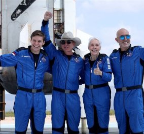 18χρονος έγινε ο νεότερος ταξιδιώτης του διαστήματος - "Πέταξε" μαζί με τον Τζέφ Μπέζος, αλλά δεν έχει παραγγείλει ποτέ από την Amazon (φωτό)