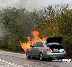 Τροχαίο ατύχημα για τον Παναγιώτη Ψωμιάδη - Στις φλόγες τυλίχτηκε το αυτοκίνητό του (φωτό -βίντεο) - Κυρίως Φωτογραφία - Gallery - Video