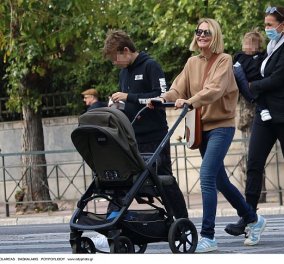 Τζένη Μπαλτσινού: Για βόλτα με τους γιους της Μάξιμο & Παναγιώτη - Αντώνιο - Το casual look (φωτό)