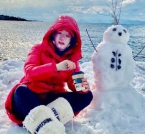 Όμορφες στιγμές για την Ιωάννα Παλιοσπύρου: Απόλαυσε το κατάλευκο τοπίο & μας έδειξε τον χιονάνθρωπό της (φωτό) - Κυρίως Φωτογραφία - Gallery - Video