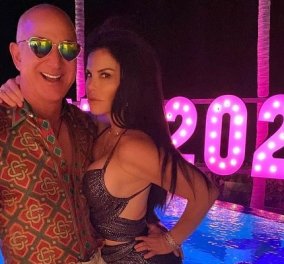 Ο Jeff Bezos με γυαλιά - καρδούλες & το κορίτσι του δίπλα στην πισίνα: Το disco party για την αλλαγή του χρόνου (φωτό) - Κυρίως Φωτογραφία - Gallery - Video