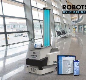 Ρομποτική συμμαχία για την αντιμετώπιση της Covid: Με αιχμή το πρώτο αυτόνομο «Made in Greece» ρομπότ απολύμανσης - Κυρίως Φωτογραφία - Gallery - Video
