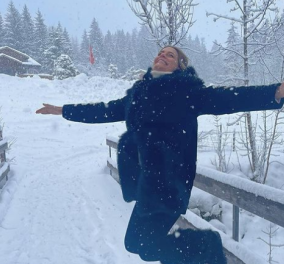 Η Τατιάνα Μπλάτνικ με τον Νικόλαο στα χιόνια - Η γλυκιά φωτό & τα παγωμένα φρύδια του Πρίγκιπα  - Κυρίως Φωτογραφία - Gallery - Video