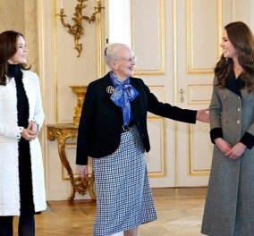 Μια βασίλισσα, μια πριγκίπισσα και μια Δούκισσα σε επίσημη συνάντηση: Κομψές Margrethe, Mary & Kate (φωτό & βίντεο) - Κυρίως Φωτογραφία - Gallery - Video