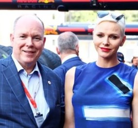 Enfin! Η Σαρλίν χέρι, χέρι με τον πρίγκιπά της - Στενό, λευκό παντελόνι & royal blue tunique ασορτί με το σακάκι του Αλβέρτου (φωτό & βίντεο) - Κυρίως Φωτογραφία - Gallery - Video