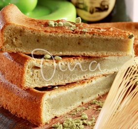 Ντίνα Νικολάου: Κέικ με πράσινο τσάι και σάλτσα anglaise - πρωτότυπο και λαχταριστό - Κυρίως Φωτογραφία - Gallery - Video