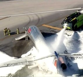 Θρίλερ με αεροσκάφος που έπιασε φωτιά στην προσγείωση: Φωτό & βίντεο - 137 επιβαίνοντες έζησαν στιγμές αγωνίας στο αεροδρόμιο του Μαϊάμι - Κυρίως Φωτογραφία - Gallery - Video