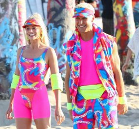H Margot Robbie - Μπάρμπι & ο Ryan Gosling - Κεν με φλουο ροζ και neon πράσινο outfit - Απίθανες φωτό - Κυρίως Φωτογραφία - Gallery - Video