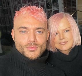 Σε απίθανο ροζ χρώμα τα μαλλιά του διάσημου Έλληνα κομμωτή Δημήτρη Γιαννέτου και το καρέ της μητέρας του(φωτό) 