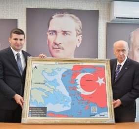 Η απίστευτη πρόκληση με τον χάρτη ελληνικών νησιών ως τουρκικό έδαφος - «Ο Μπαχτσελί αμάλγαμα εθνικιστών και ναζί» (φωτό & βίντεο)