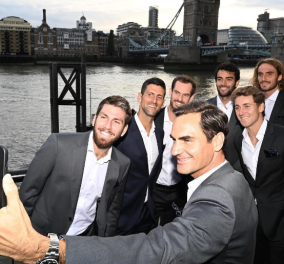 Το All Star Τennis Selfie: Federer, Djokovic, Τσιτσιπάς - Όλοι μαζί στο Λονδίνο (φωτό)