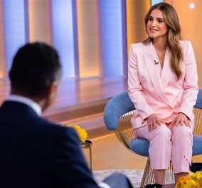 Σούπερ σταρ η βασίλισσα Ράνια της Ιορδανίας: Καλεσμένη πάλι σε κανάλι με ροζ κουφετί κοστούμι - μιλάει άνετα σαν anchorwoman (φωτό & βίντεο) - Κυρίως Φωτογραφία - Gallery - Video