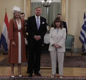 Η πρώτη εμφάνιση της βασίλισσας Μάξιμα στην Αθήνα: Με σιγκούνι, σε μινωικό χρώμα, λευκό καπέλο και βέλο (φωτό & βίντεο) - Κυρίως Φωτογραφία - Gallery - Video