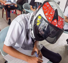 Tα ονομάζουν αντικλεπτικά καπέλα: Viral έγιναν μαθητές από τις Φιλιππίνες -  Πως δεν θα σας κοπιάζουν οι συμμαθητές σας - Κυρίως Φωτογραφία - Gallery - Video