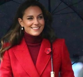 Κι αν χιονίζει και αν βρέχει… η Kate Middleton θα εντυπωσιάσει: Κομψή στα κόκκινα η πριγκίπισσα της Ουαλίας (φωτό & βίντεο) - Κυρίως Φωτογραφία - Gallery - Video