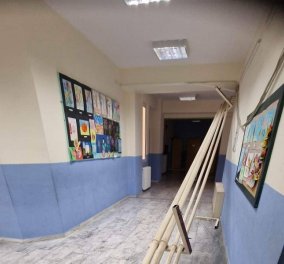 Στυλίδα: «Έβρεξε» σωλήνες και σοβάδες σε δημοτικό σχολείο – Συγκλονιστικές εικόνες (φωτό) - Κυρίως Φωτογραφία - Gallery - Video