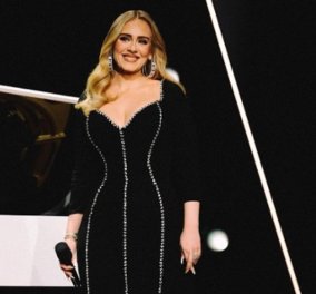 Adele: Στο Λας Βέγκας με απίθανο Stella McCartney φόρεμα - μαύρο, εφαρμοστό & φιλικό προς το περιβάλλον (φωτό) - Κυρίως Φωτογραφία - Gallery - Video