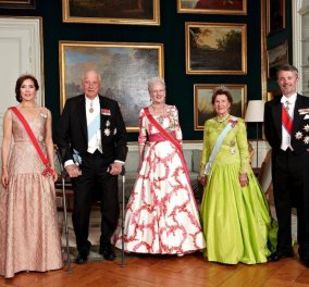 Με λαχανί τουαλέτα η βασίλισσα Σόνια της Νορβηγίας, με σομόν η πριγκίπισσα Μαίρη - Το φόρεμα υπερπαραγωγή της Μαργκρέτε, αδελφής της Άννας - Μαρίας (φωτό - βίντεο) - Κυρίως Φωτογραφία - Gallery - Video