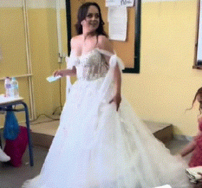 Η πιο τρελή νύφη: Πήγε να ψηφίσει με το νυφικό - ''Ας στήσω και λίγο τον γαμπρό'' (βίντεο)