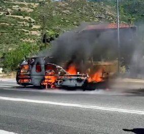 Σοκαριστικό βίντεο: Δείτε τη στιγμή που τροχόσπιτο παίρνει φωτιά στα Τέμπη - Έτρεχε πανικόβλητος ο οδηγός, η βοήθεια του κόσμου