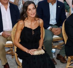 Βασίλισσα Λετίσια της Ισπανίας: Στη Μαγιόρκα με το απόλυτο black dress του καλοκαιριού - Maxi γραμμή & φανταστικό ύφασμα (φωτό) - Κυρίως Φωτογραφία - Gallery - Video