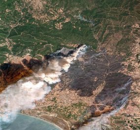 Σφίγγεται η καρδιά μας με τις νέες δορυφορικές εικόνες της Αλεξανδρούπολης - Καμμένη γη, σε κλοιό φωτιάς η όμορφη πόλη ως τη θάλασσα