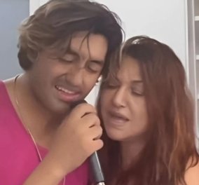 Καίτη Γαρμπή - Δημήτρης Σχοινάς: Τραγουδάνε μαζί & "ρίχνουν" το instagram - Μαμά & γιος ασορτί στα ροζ! (βίντεο)