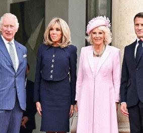 Bασιλιάς Κάρολος - Βασίλισσα Καμίλα: Έφτασαν στην Γαλλία - Ο Εμμανουέλ Μακρόν τους υποδέχτηκε με κόκκινο χαλί, το απίθανο σύνολο της Μπριζίτ (φωτό - βίντεο) - Κυρίως Φωτογραφία - Gallery - Video