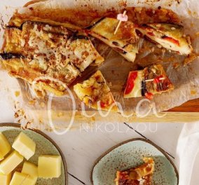 Η Ντίνα Νικολάου μας φτιάχνει: Ρολό μελιτζάνας με μοτσαρέλα και ντομάτα - Τέλειο και σαν μεζεδάκι!