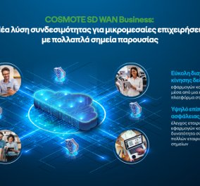 COSMOTE SD WAN Business: Νέα λύση συνδεσιμότητας για μικρομεσαίες επιχειρήσεις με πολλαπλά σημεία παρουσίας - Κυρίως Φωτογραφία - Gallery - Video
