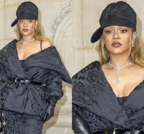 H Rihanna με ένα διαφορετικό ταγιέρ Dior - Puffer με ανάγλυφο ύφασμα ... από άλλη εποχή! (φωτό - βίντεο) - Κυρίως Φωτογραφία - Gallery - Video