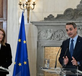 Live: Οι δηλώσεις Κυριάκου Μητσοτάκη στη συνάντηση με την πρόεδρο του Ευρωκοινοβουλίου, Ρομπέρτα Μέτσολα - Κυρίως Φωτογραφία - Gallery - Video