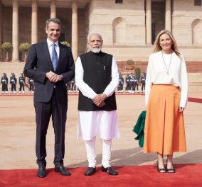 Live οι δηλώσεις Μητσοτάκη και του πρωθυπουργού Μόντι - Δείτε φωτό και βίντεο από την υποδοχή του πρωθυπουργού και της συζύγου του, Μαρέβας στην Ινδία - Κυρίως Φωτογραφία - Gallery - Video