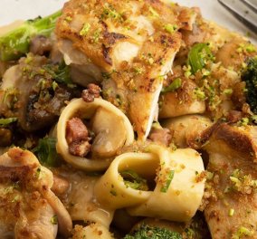 Γιάννης Λουκάκος: Ζυμαρικά με κοτόπουλο, μπρόκολο και μανιτάρια - Μια συνταγή που θα λατρέψετε !